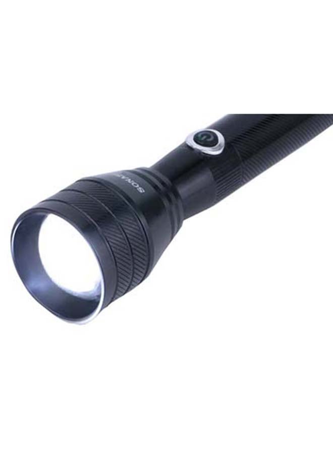 SONASHI - Rechargeable LED Torch with 2KM Long Range Coverage   7 Hours of Continuous Working with 2500mAh Battery  Portable And Compact Torch  Ideal for Camping Hiking and Outdoors SLT-385 Black - Image 1