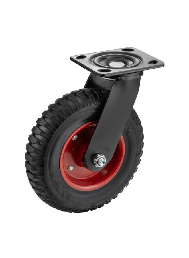 BMB tools 8-Inch Heavy Duty Swivel Caster Wheel - 420kg Load Capacity Shock-Absorbing Rubber Wheel for Tool Cabinets, Workbenches, Engine Stands, Storage Racks, and Factory Equipment Black/Red 8inch - Image 1