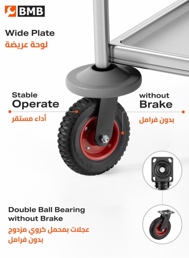 BMB tools 8-Inch Heavy Duty Swivel Caster Wheel - 420kg Load Capacity Shock-Absorbing Rubber Wheel for Tool Cabinets, Workbenches, Engine Stands, Storage Racks, and Factory Equipment Black/Red 8inch - Image 3