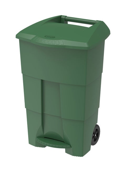Step-On Waste Bin With Pedal And Wheels Grey 100.0Liters