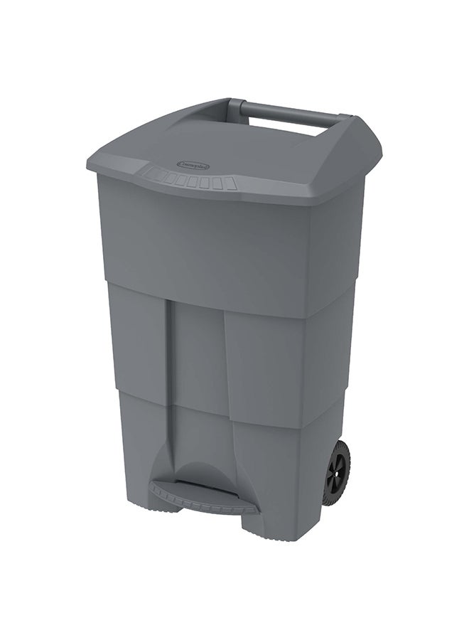 Cosmoplast - Step-On Waste Bin With Pedal And Wheels Grey 100.0Liters - Image 1