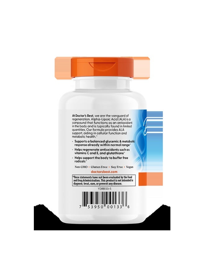 Doctor's BEST - Alpha-Lipoic Acid - 600 mg, 60 Veggie Caps Packaging May Vary - Image 1