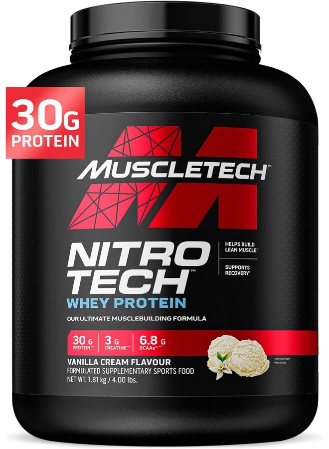 MuscleTech Nitro Tech Whey Protein Vanilla Cream 4Lb - Image 3