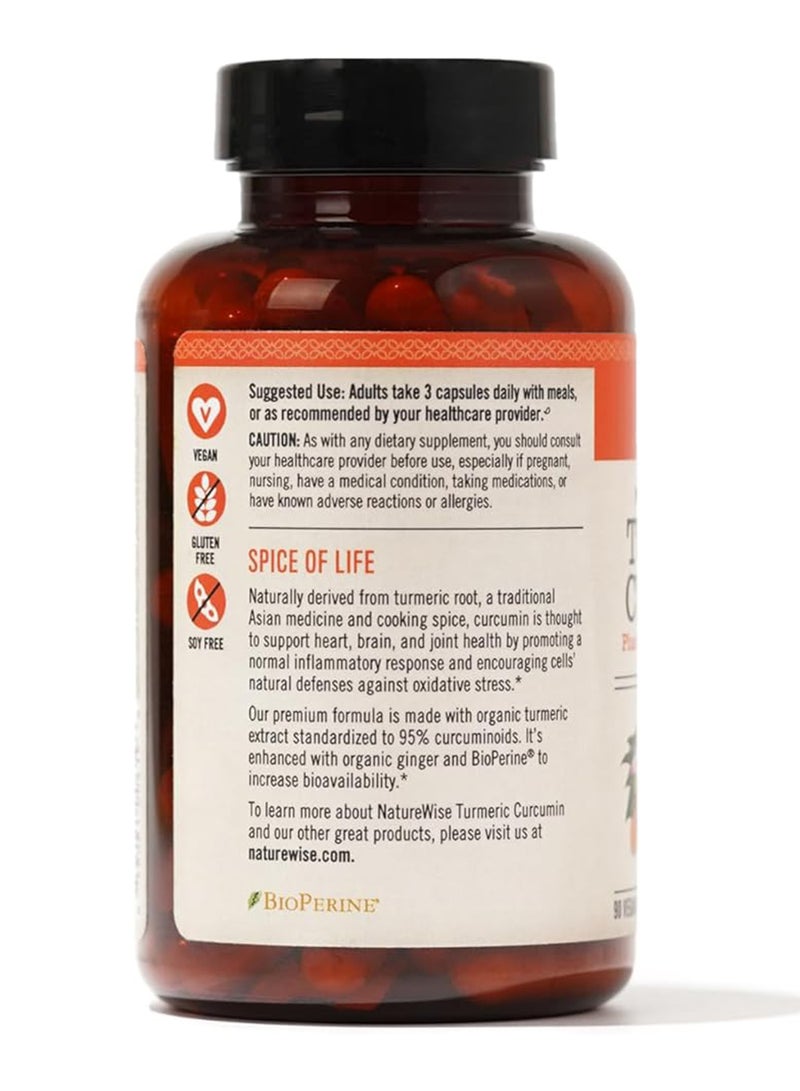 NatureWise Organic Turmeric Curcumin 2250mg - 90 Vegan Capsules - Image 3