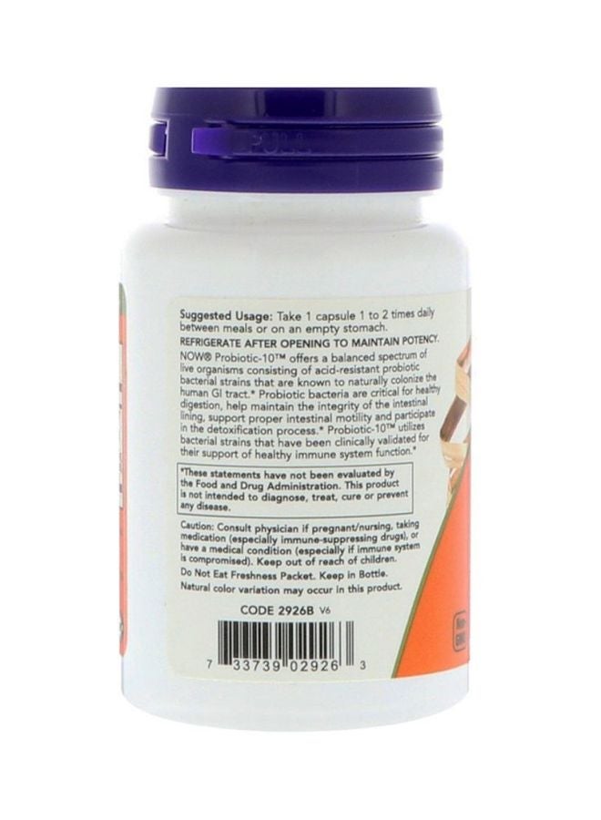 Now Foods Probiotic-10 25 Billion 50 Veg Capsules - Image 2