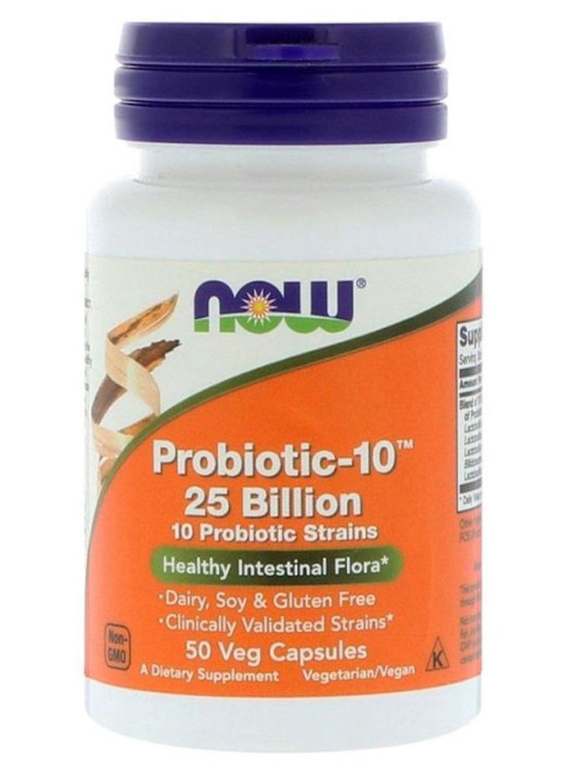 Now Foods Probiotic-10 25 Billion 50 Veg Capsules - Image 1
