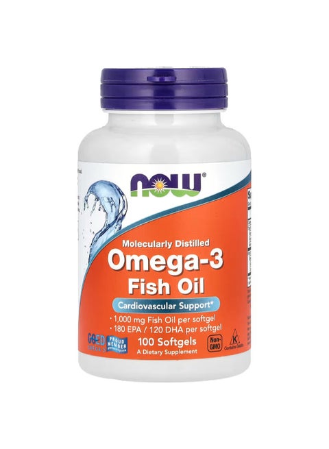Omega-3 Fish Oil, 1,000 mg, 100 Softgels