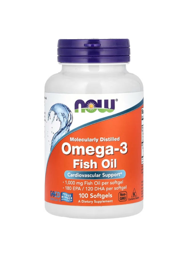 Omega-3 Fish Oil, 1,000 mg, 100 Softgels