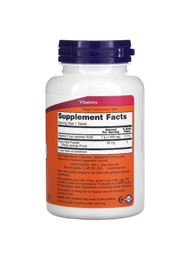 Now Foods Vitamin C 1000 Sustained Release With Rose Hip 100 Veg Capsules  - Image 2