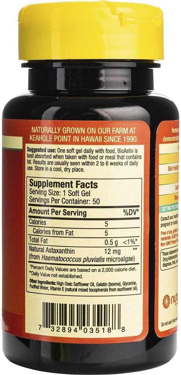 Nutrex Hawaii BioAstin Astaxanthin - 50 Capsules - Image 2