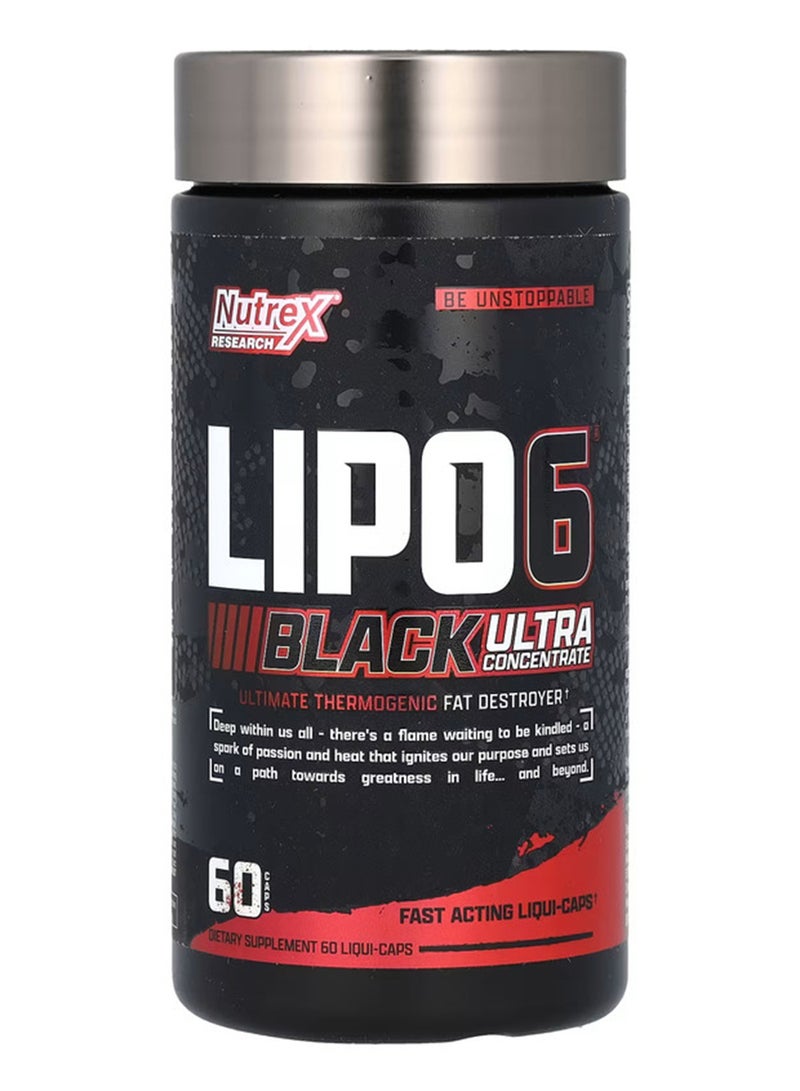 Nutrex Research Ultra Concentration Lipo 6 Black Supplement 60  Capsules  - Image 1