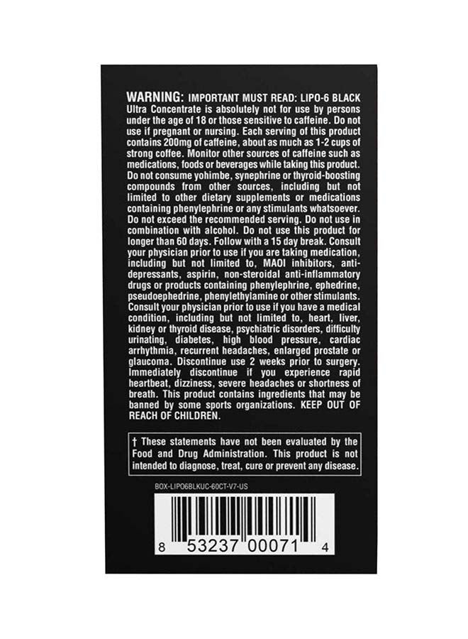 Nutrex Research Ultra Concentration Lipo 6 Black Supplement 60  Capsules  - Image 4