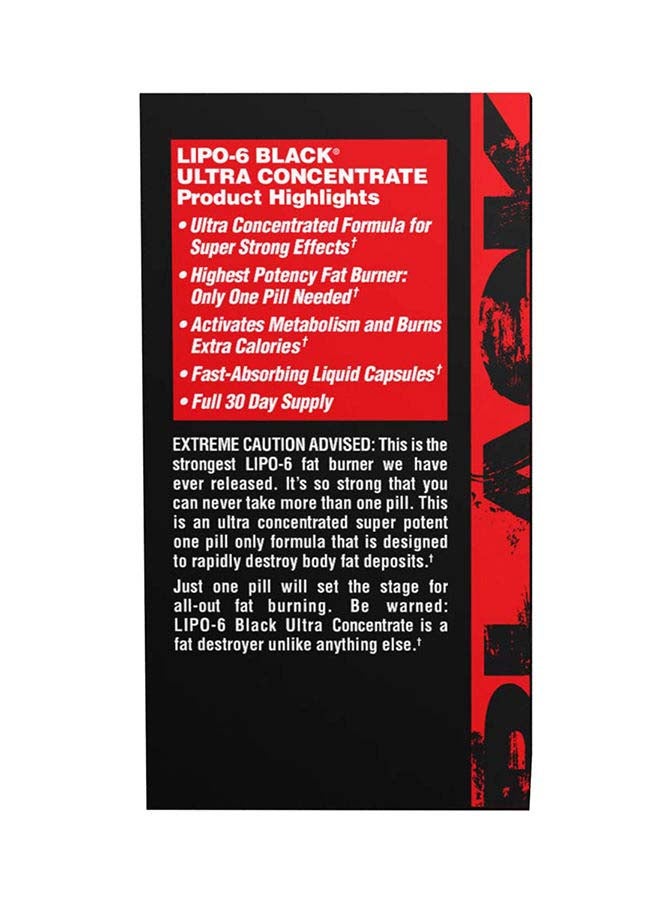 Nutrex Research Ultra Concentration Lipo 6 Black Supplement 60  Capsules  - Image 3