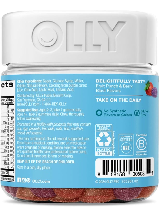 OLLY Kids Multi Plus Probiotic, Yum Berry Punch, 70 Gummies - Image 3