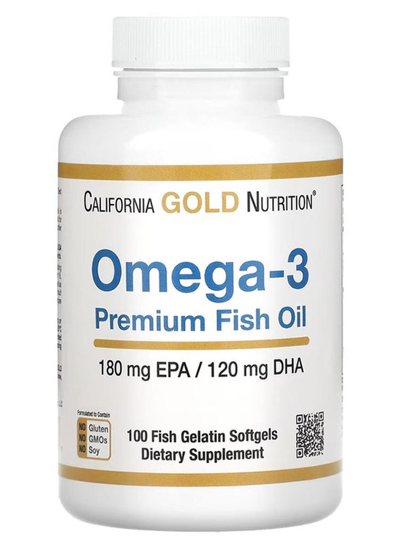 California Gold Nutrition Omega-3 With Premium Fish Oil - 100 Softgels - Image 1