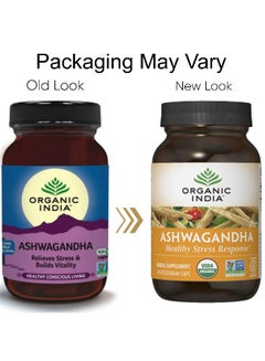 Organic India Ashwagandha Healthy Stress Response* 90 Vegetarian Caps Packaging May Vary  - Image 2
