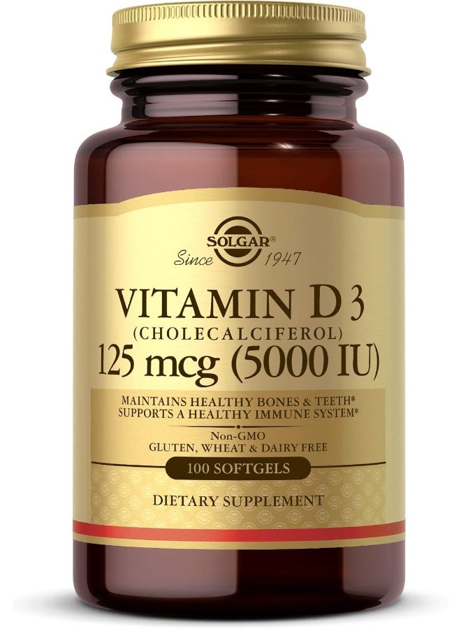 Solgar Vitamin D3 5000 Iu 100 Capsules - Image 1