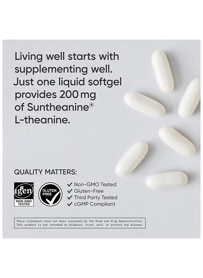 SPORTS RESEARCH L-Theanine For Focus and Relaxation Relief Unflavored - 60 Softgels - Image 4