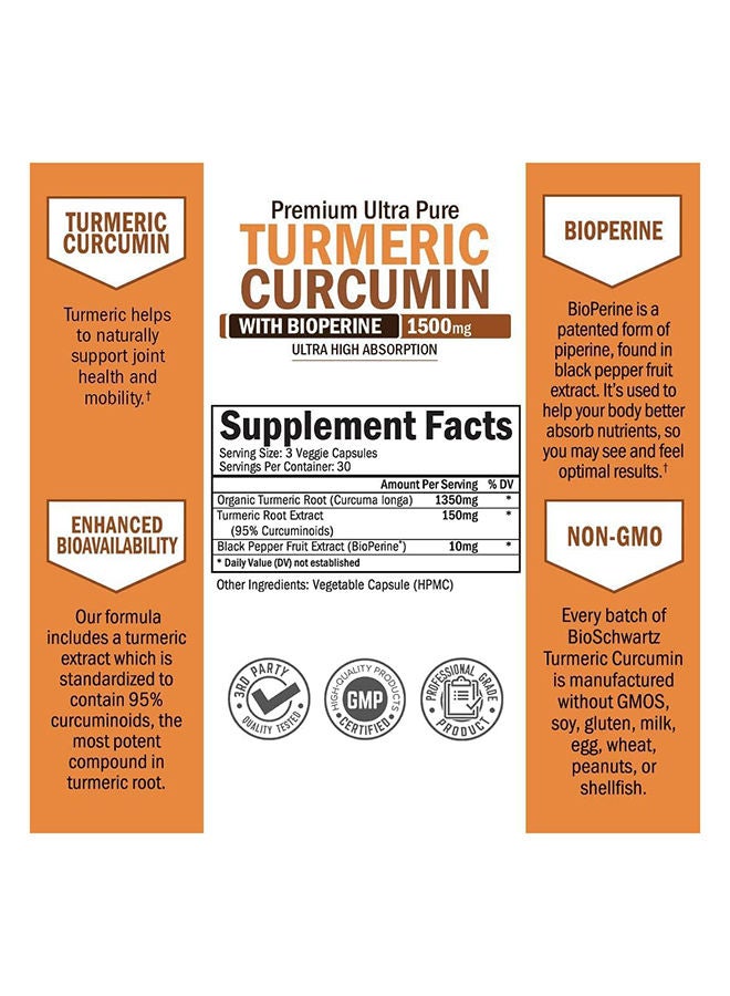 Turmeric Curcumin With Bioperine- 90 Capsules - pnsku/N19666901A/45/_/1693895789/ad29ab80-ec22-41e8-927c-c807fe65f217