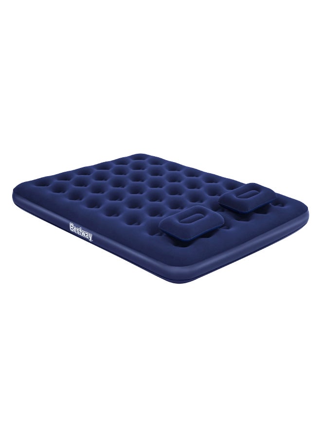 Bestway Flocked Airbed With Air Pump Blue 80x60inch  - Image 1