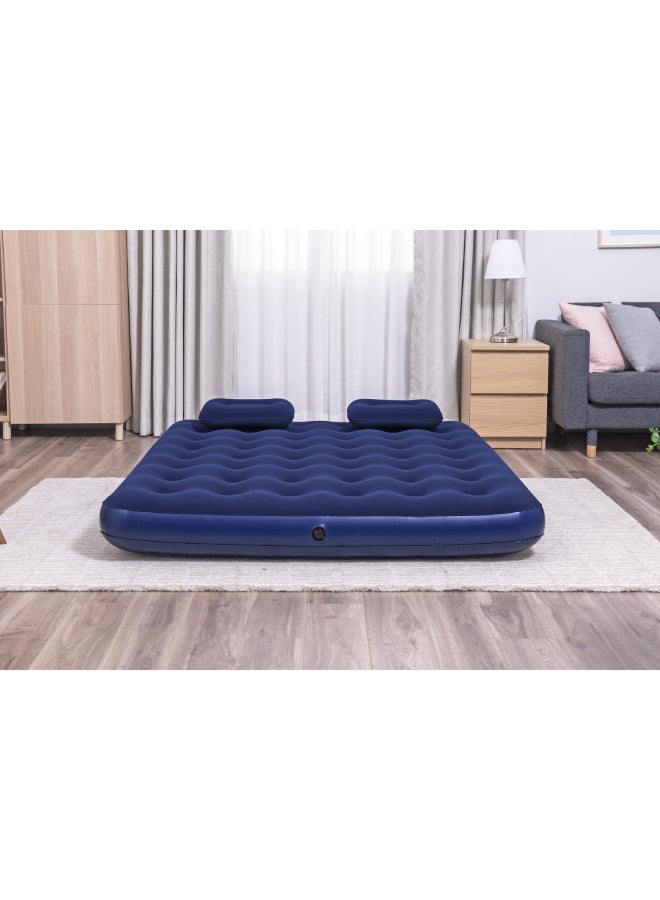 Bestway Flocked Airbed With Air Pump Blue 80x60inch  - Image 2