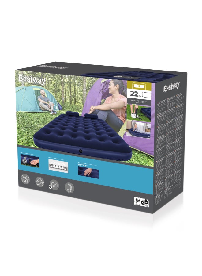 Bestway Flocked Airbed With Air Pump Blue 80x60inch  - Image 5