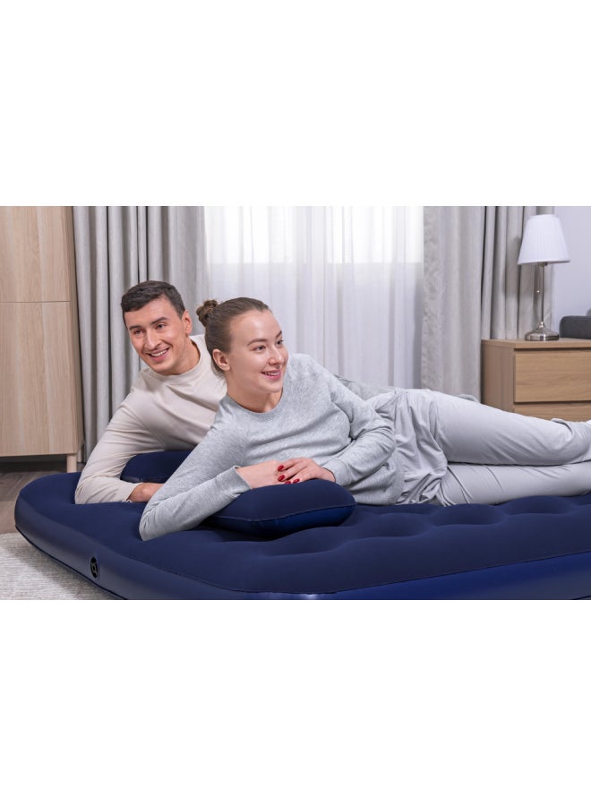 Bestway Flocked Airbed With Air Pump Blue 80x60inch  - Image 3