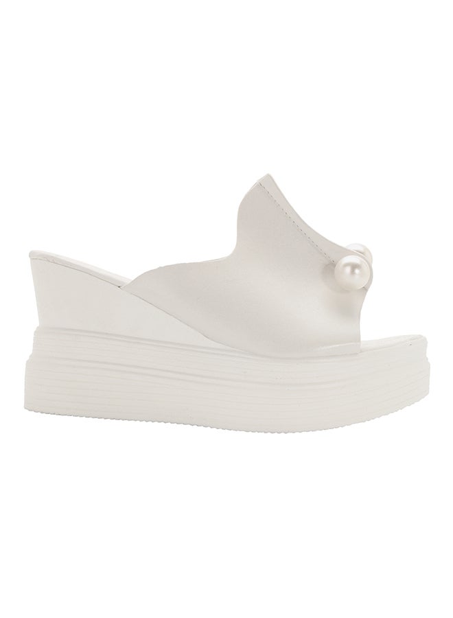 High Heel Open Toe Pumps White - Image 1