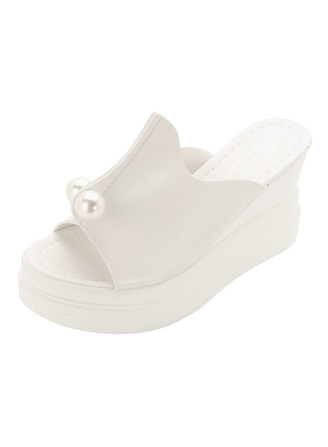 High Heel Open Toe Pumps White - Image 2
