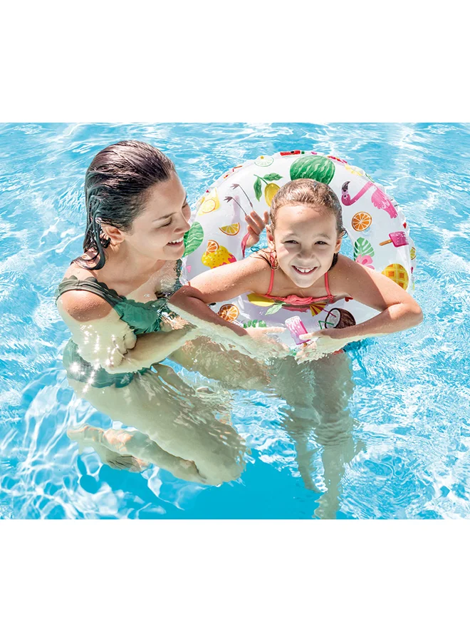 INTEX Lively Print Inflatable Swim Rings 3+ Years 51cm  - Assortment Style may vary 51cm