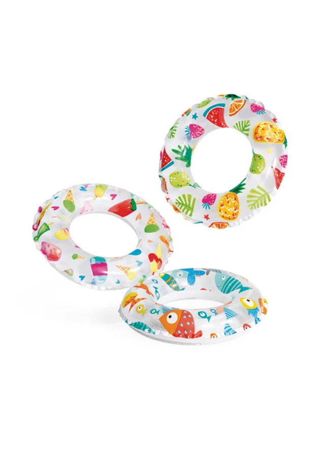 INTEX Lively Print Inflatable Swim Rings 3+ Years 51cm  - Assortment Style may vary 51cm