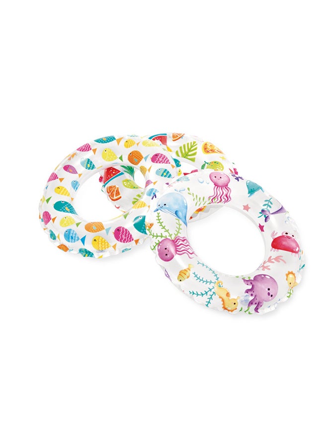 INTEX - Lively Print Inflatable Swim Rings 3+ Years 51cm  - Assortment Style may vary 51cm - Image 1