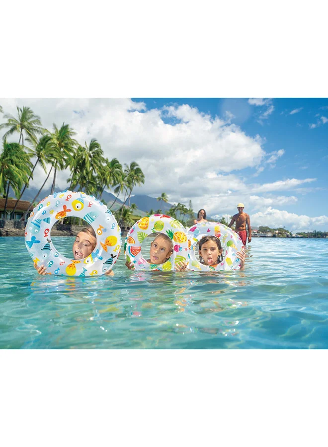 INTEX Lively Print Inflatable Swim Rings 3+ Years 51cm  - Assortment Style may vary 51cm