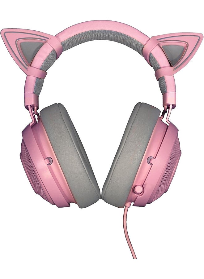 RAZER Kitty Ears For Kraken Headsets: Compatible With Kraken 2019, Kraken TE Headsets  Adjustable Straps, Water Resistant Construction - Quartz Pink  - Image 2