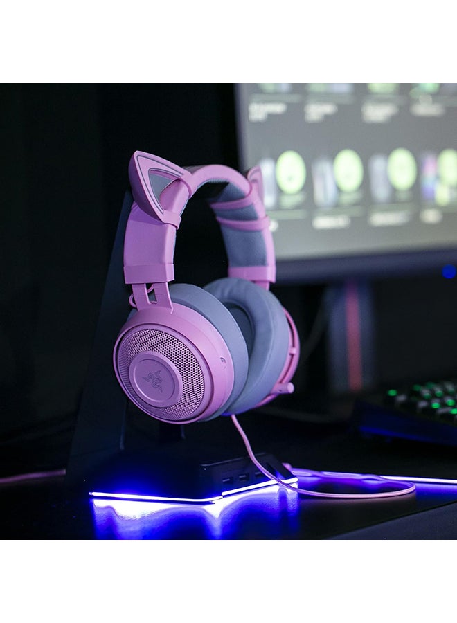 RAZER Kitty Ears For Kraken Headsets: Compatible With Kraken 2019, Kraken TE Headsets  Adjustable Straps, Water Resistant Construction - Quartz Pink  - Image 5