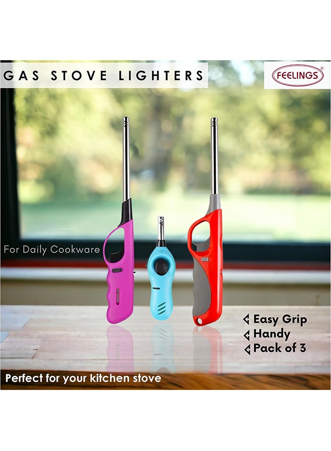 Feelings 3-Piece Gas Lighter Set Assorted Color - Image 4