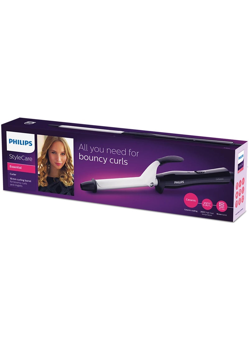 Philips StyleCare Essential Curler BHB862/03 for Bouncy Curls, 2 Years Guarantee Black/ White - Image 1