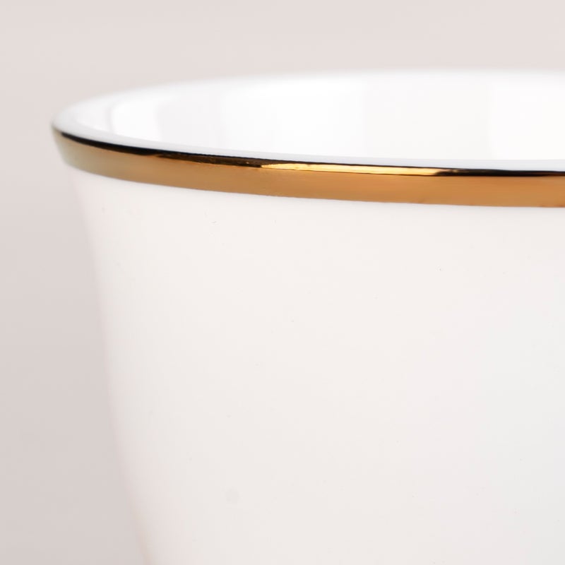 Dallaty La Mesa white and gold porcelain coffee cups set 12 pcs White - Image 4