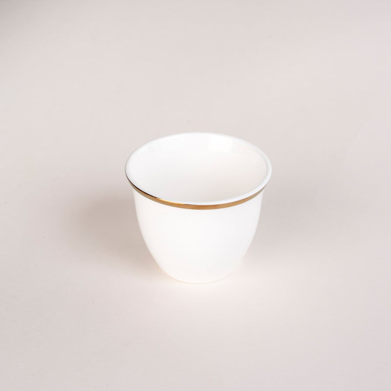 Dallaty La Mesa white and gold porcelain coffee cups set 12 pcs White - Image 3