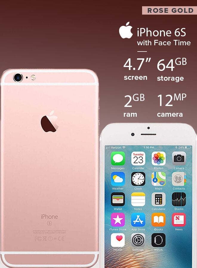 Apple Refurbished - iPhone 6S 64GB Rose Gold 4G With Facetime - Image 2