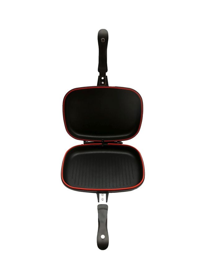 Cyber Non-Stick Double Sided Grill Pan Black/Silver/Red 36cm - Image 2