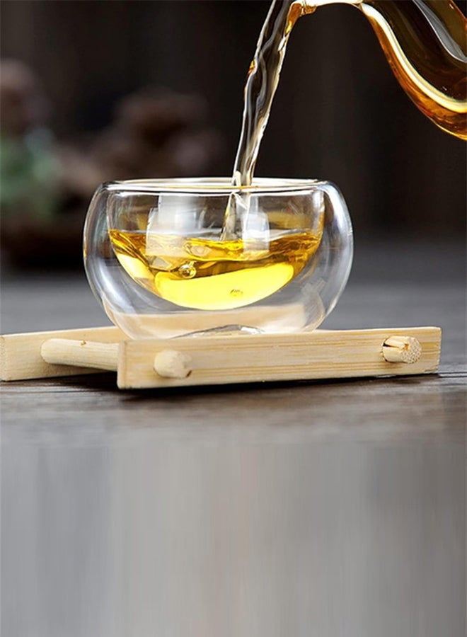 Liying 6-Piece Heat Resistant Tea Cup Set Clear 9 x 9 x 7cm  - Image 4