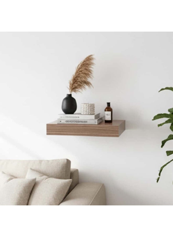 Pan Home Floating Wall Shelf 25x4x25cm - Walnut Walnut 25x25x3.8cm - Image 1