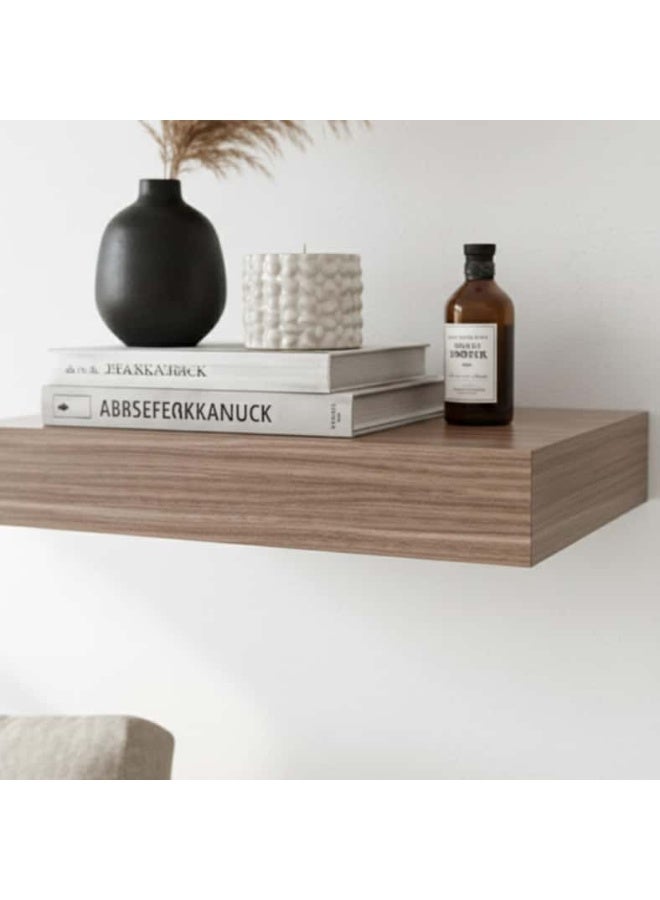 Pan Home Floating Wall Shelf 25x4x25cm - Walnut Walnut 25x25x3.8cm - Image 2