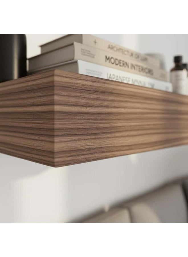 Pan Home Floating Wall Shelf 25x4x25cm - Walnut Walnut 25x25x3.8cm - Image 3
