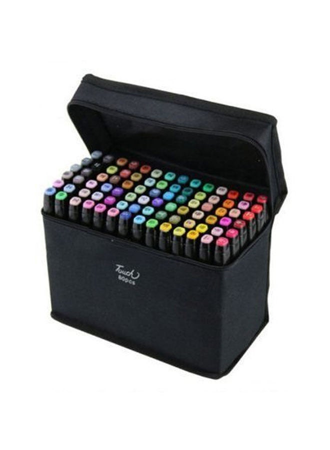 80-Piece Twin Side Marker Pens Set W060015 Multicolour - Image 1