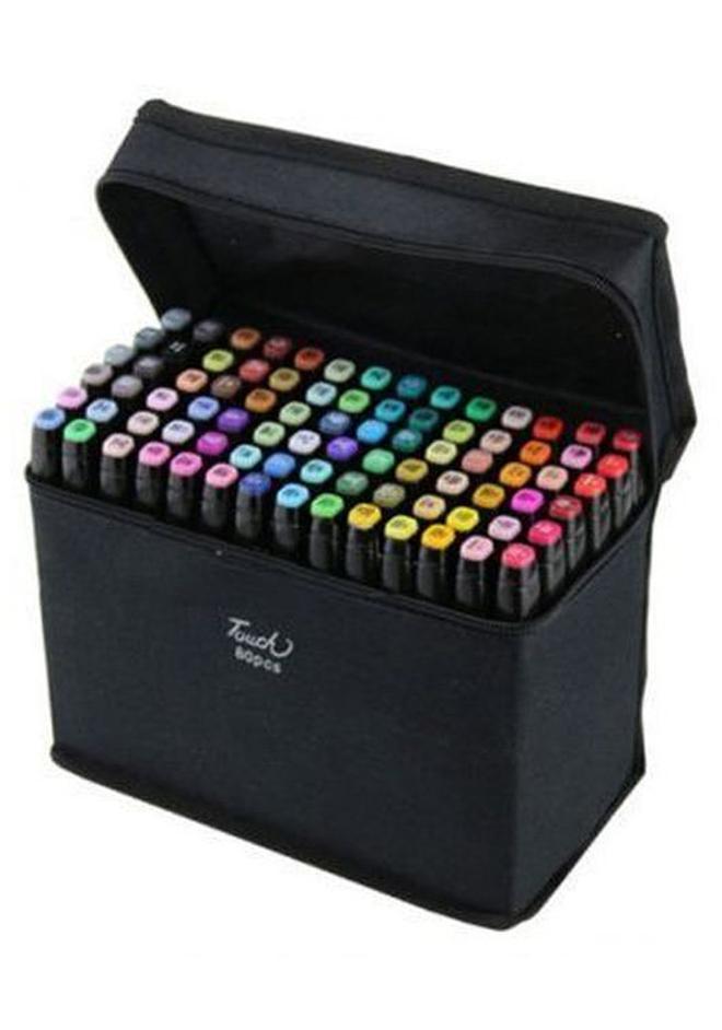 80-Piece Twin Side Marker Pens Set W060015 Multicolour - Image 1