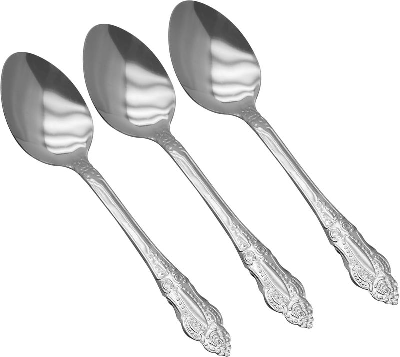 راج طقم ملاعق حلويات من الستانلس ستيل مكون من 12 قطعة فضي 18سم - Image 4
