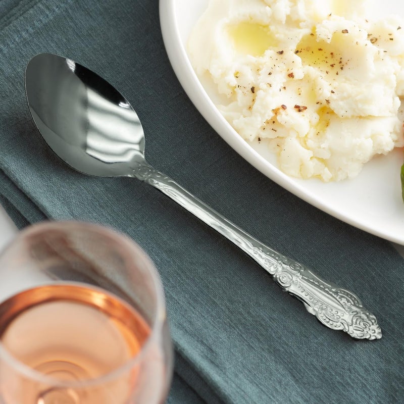 راج طقم ملاعق حلويات من الستانلس ستيل مكون من 12 قطعة فضي 18سم - Image 5