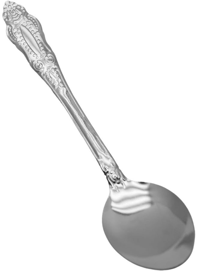 راج طقم ملاعق حلويات من الستانلس ستيل مكون من 12 قطعة فضي 18سم - Image 2